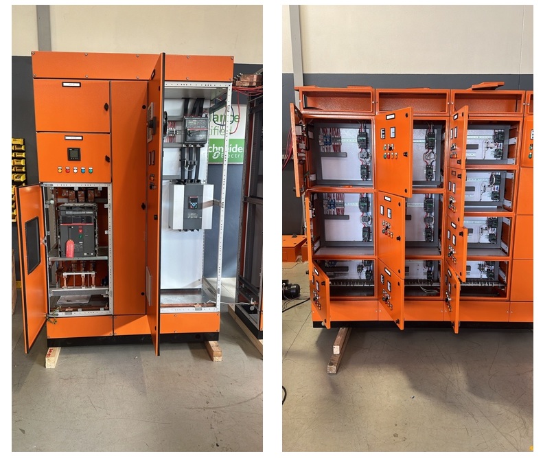 Klapperkop MCC panel assemblies in the Greenro Solutions workshop
